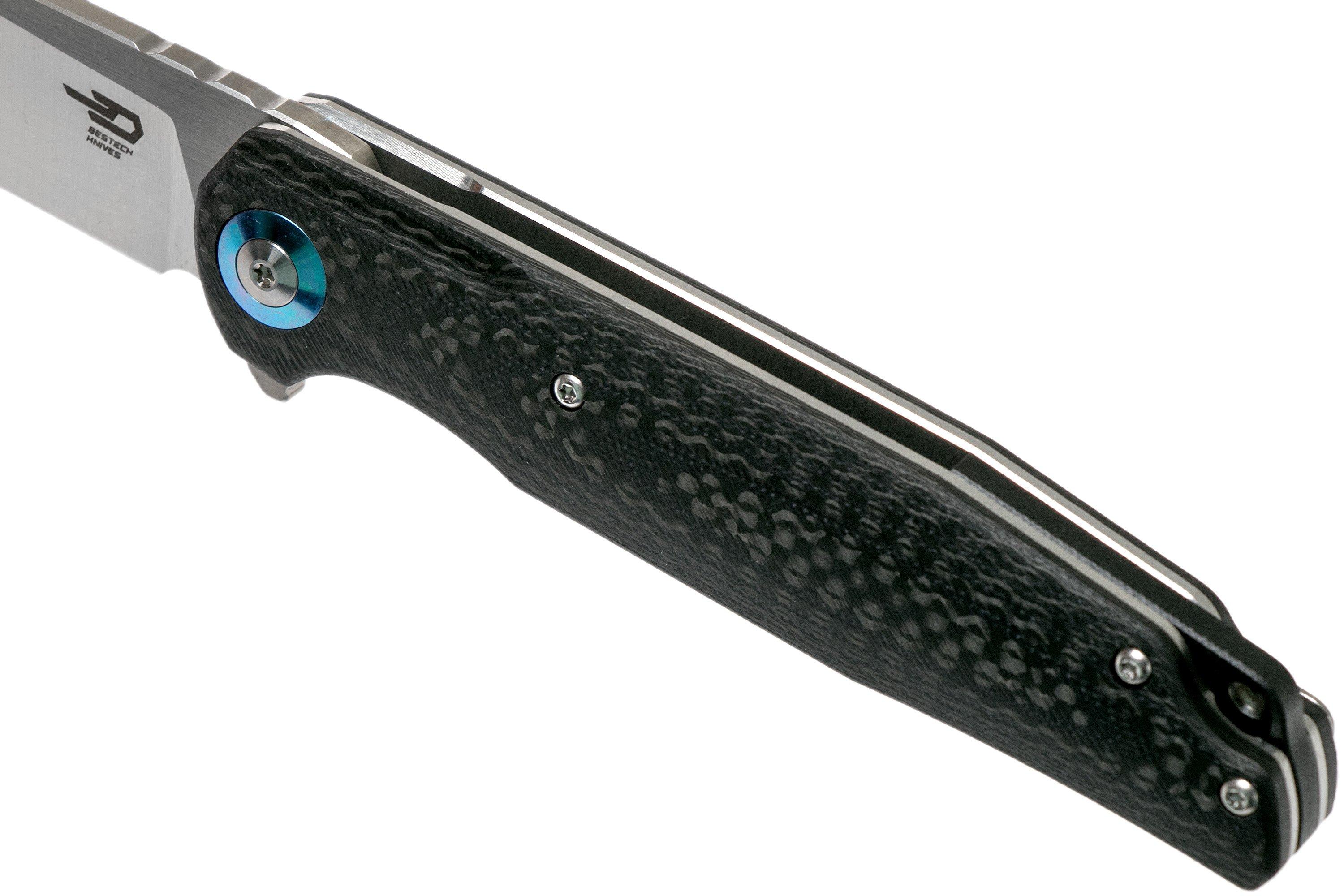 Bestech Ascot Black G Carbon Fibre Bg A Pocket Knife