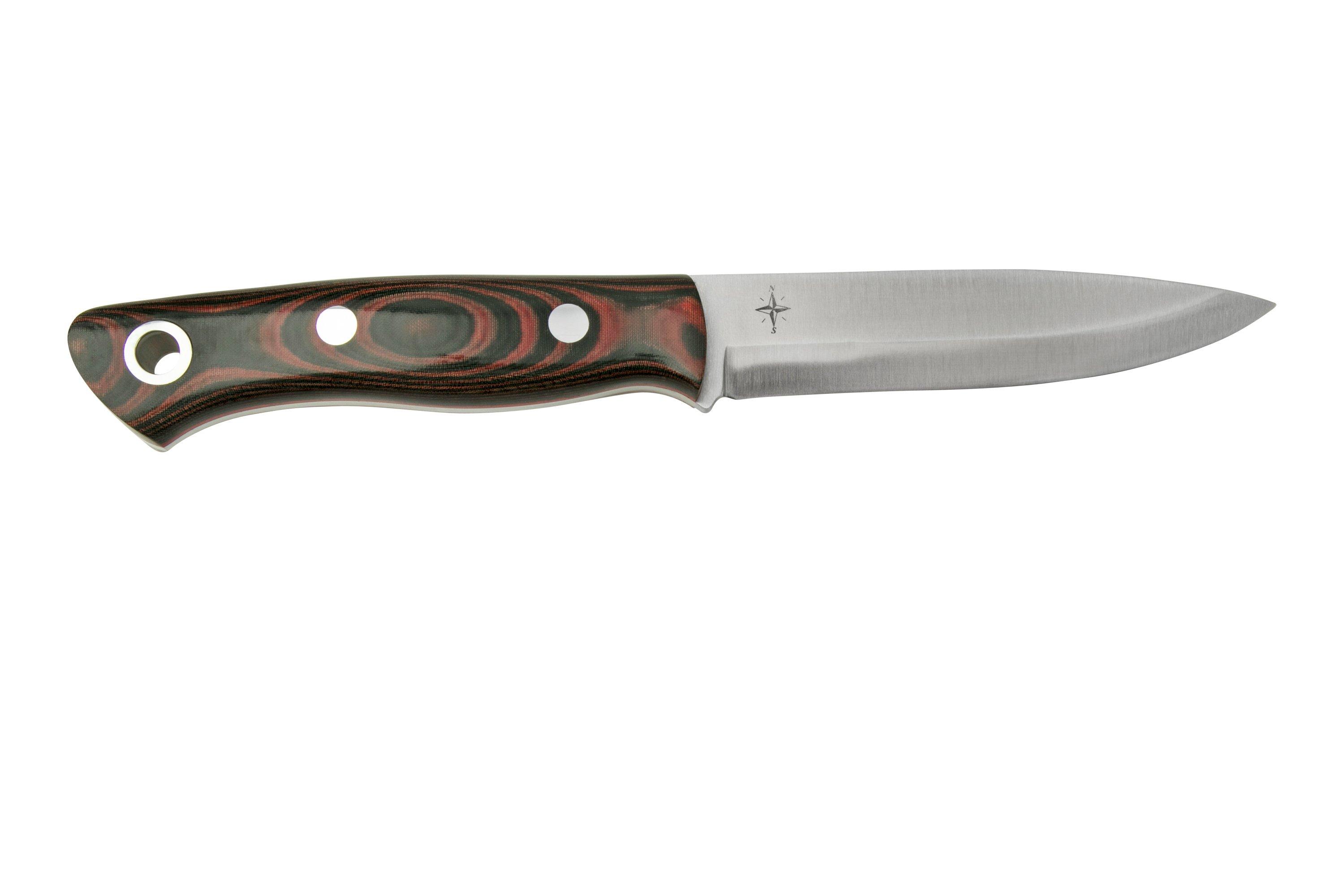 Bark River Aurora Scandi CPM 3V Red Black Linen Micarta Red Liner