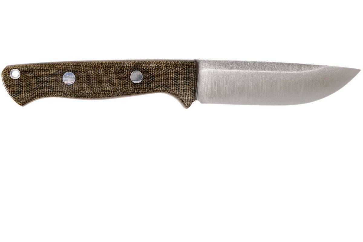 Bark River Bravo Cpm V Rampless Green Canvas Micarta Brown Sheath