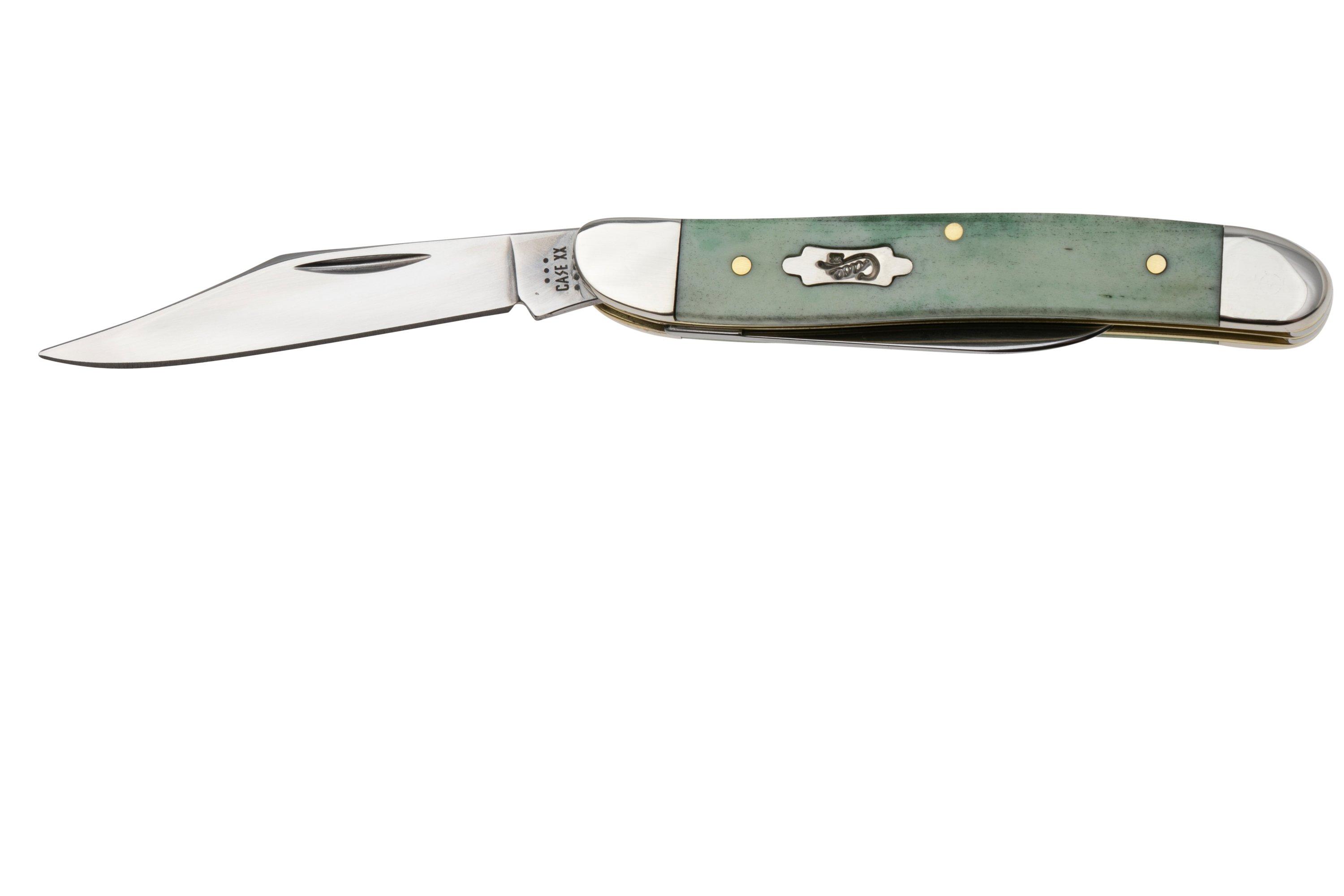 Case Medium Jack Smooth Emerald Green Bone Pocket Knife