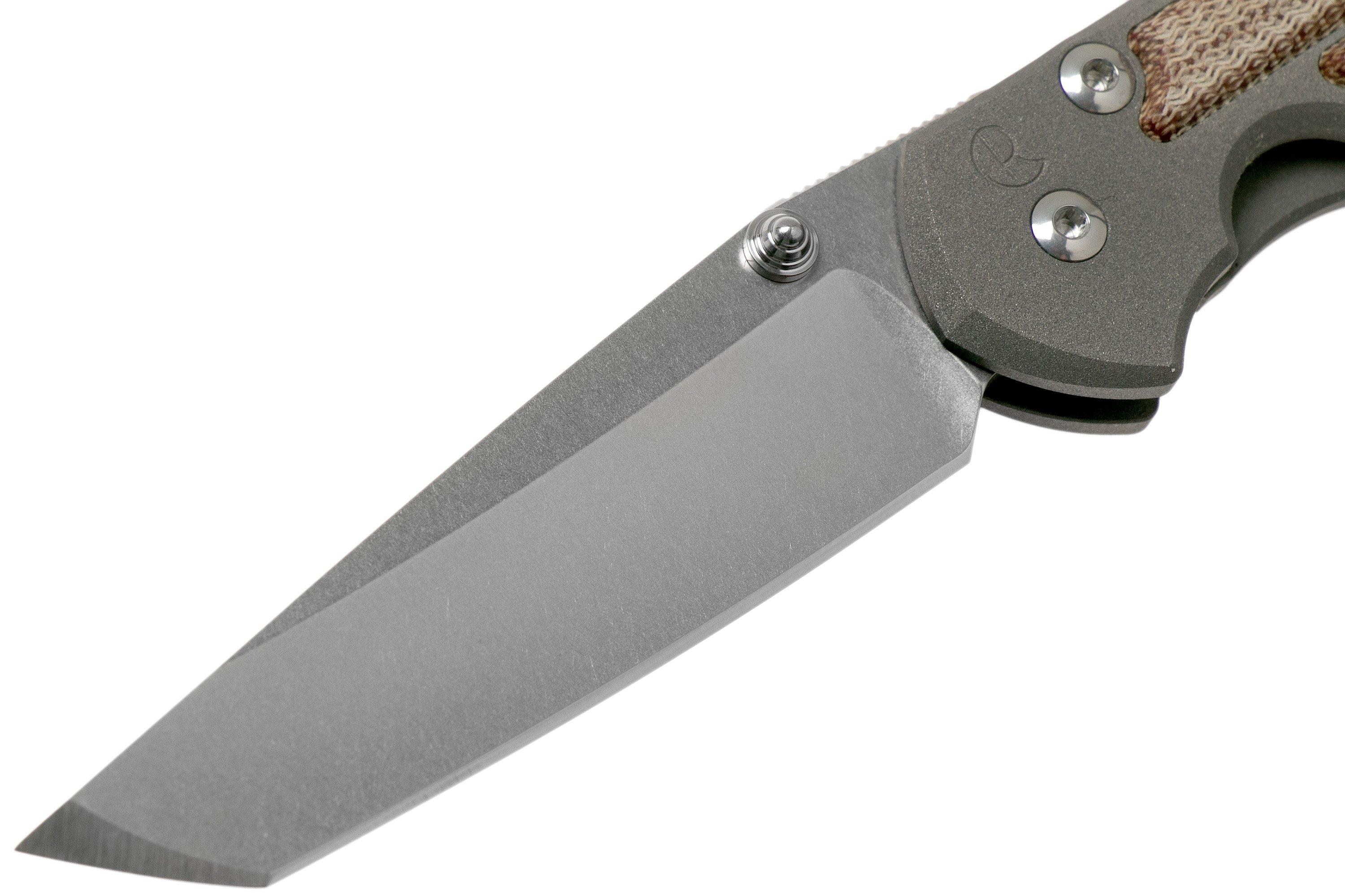 Chris Reeve Small Sebenza 21 Inlay Micarta Canvas Natural Tanto