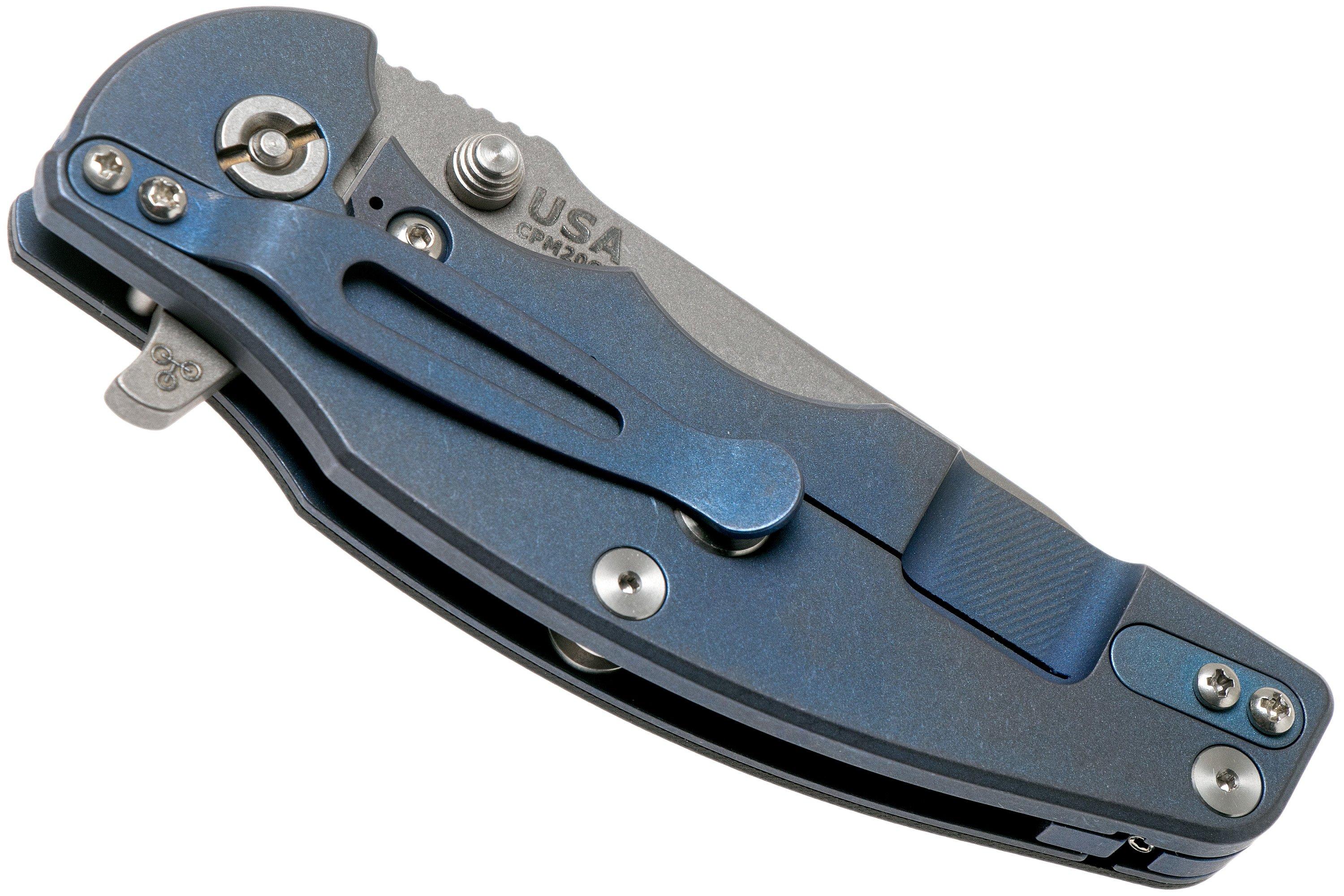 Rick Hinderer Jurassic Slicer Battle Blue Black G10 CPM 20CV Pocket