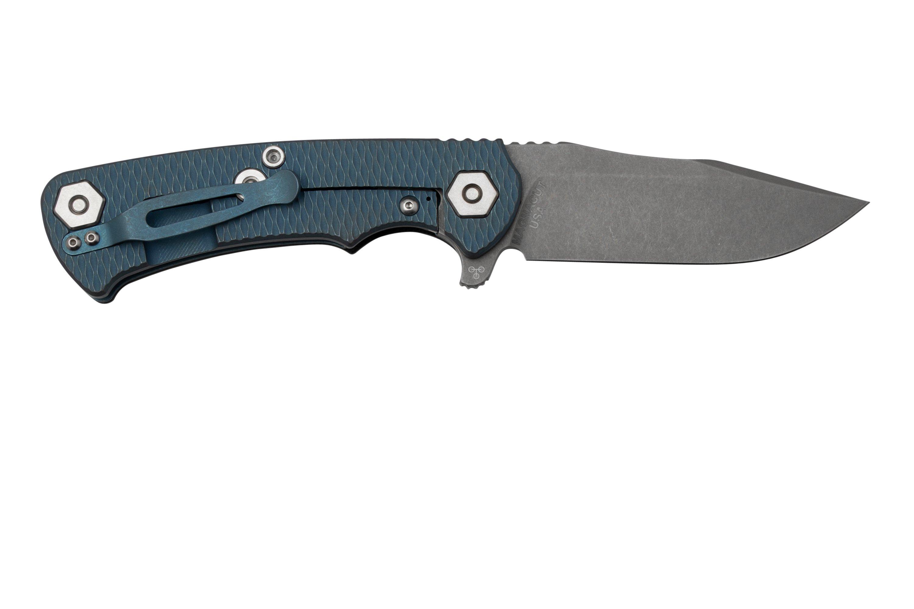 Rick Hinderer Project X Magnacut Clip Point Battle Blue Black G