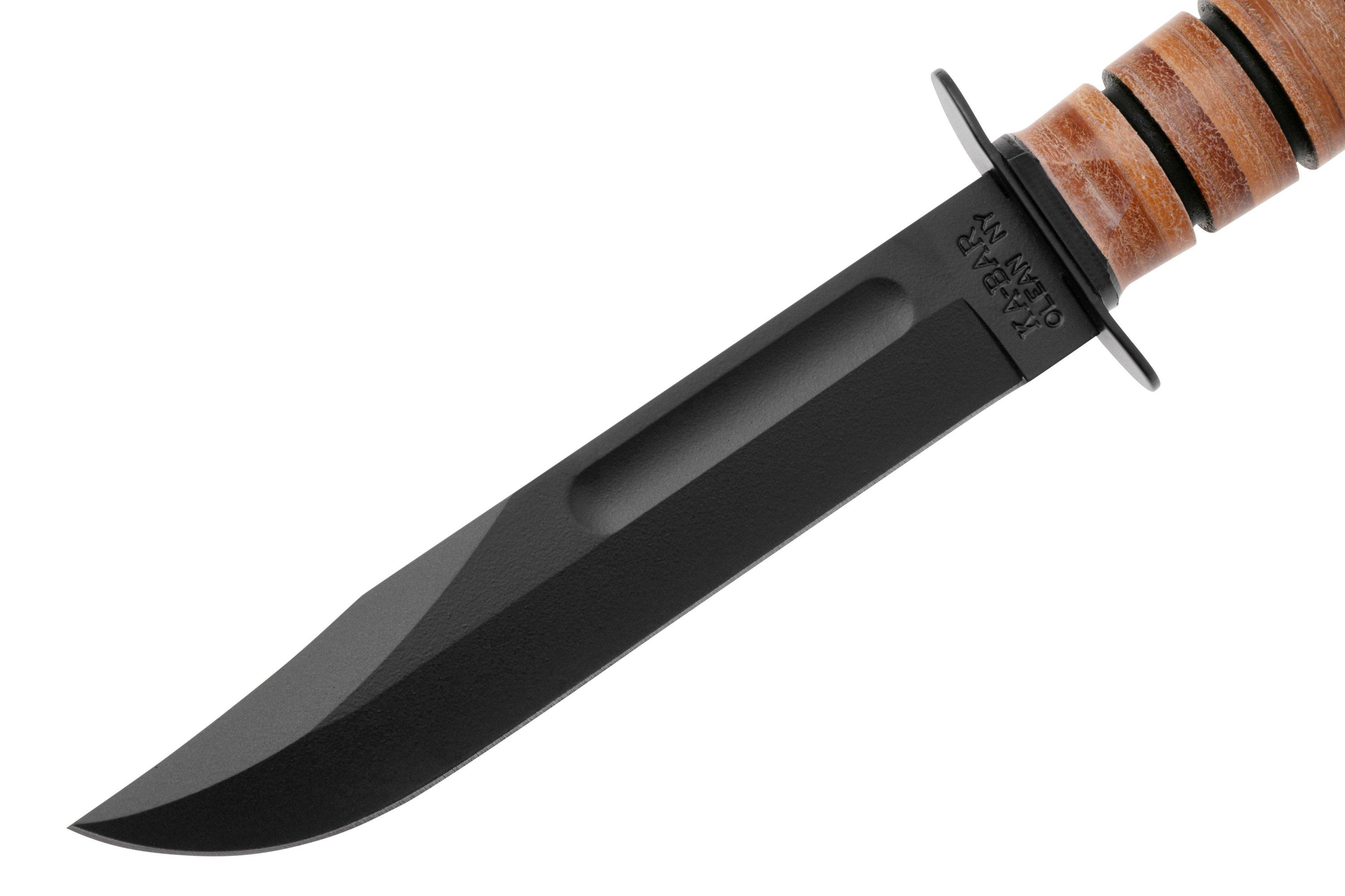 Ka Bar Usmc Plain Edge Leather Funda De Frn Cuchillo De