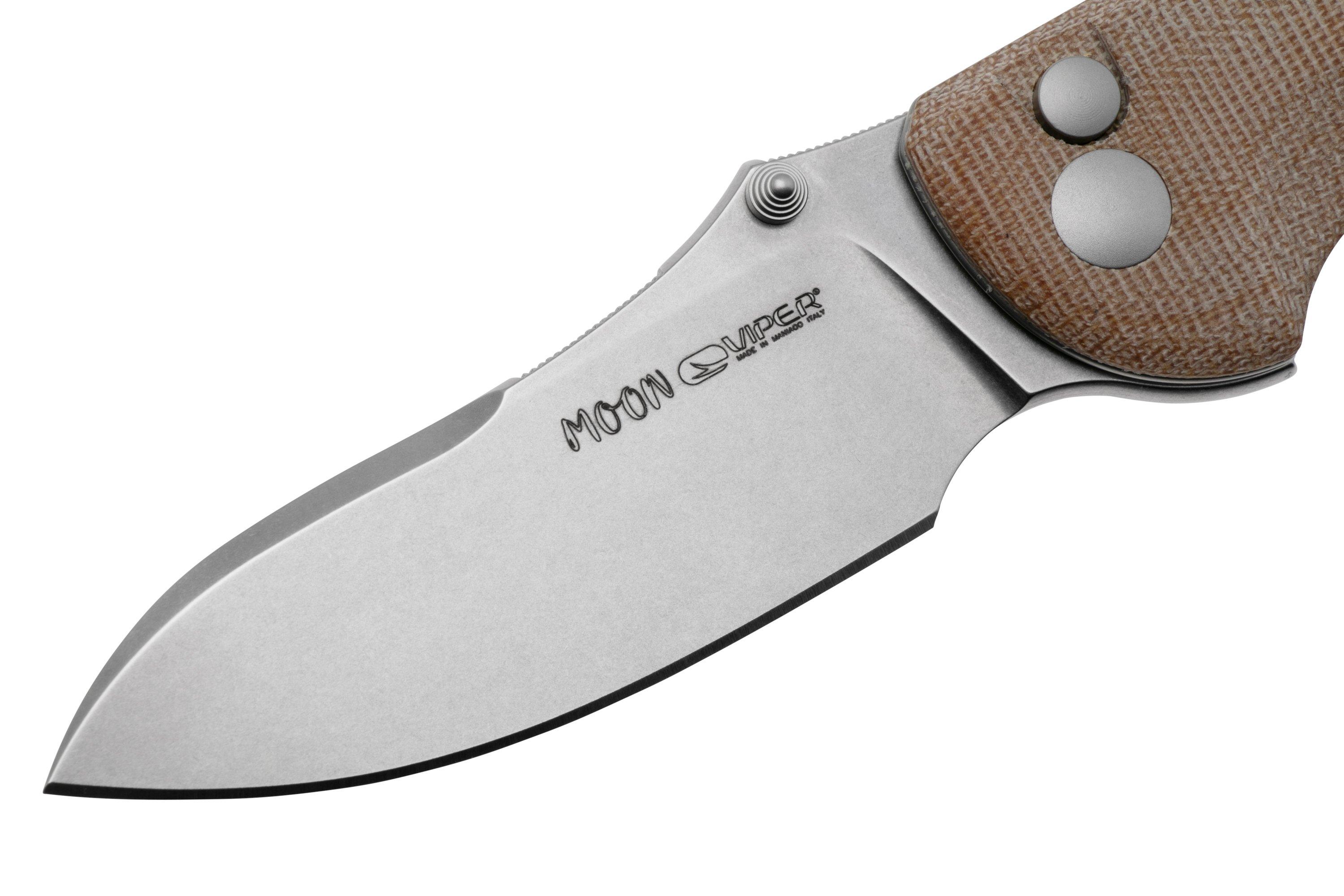 Viper Moon V6010CN MagnaCut Natural Canvas Micarta Pocket Knife