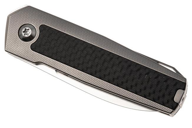Afbeelding voor Ansø of Denmark ARN Flipper AD-ARN-CF Stonewashed RWL34, Titanium, Carbon Fiber Inlay, zakmes Jens Ansø design