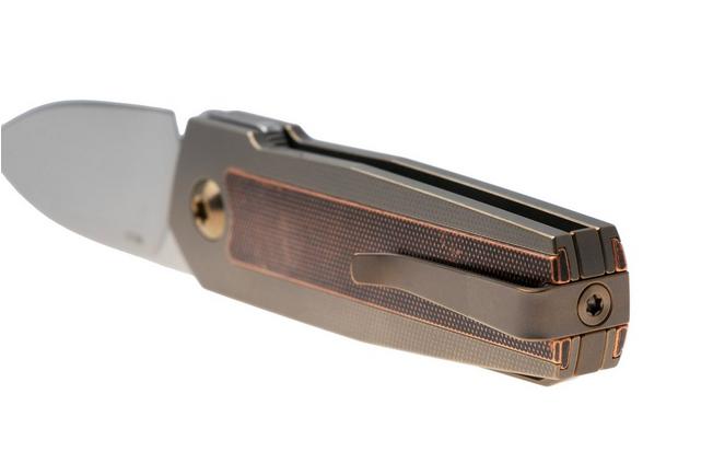 Immagine per Ansø of Denmark Arn Front Flipper AD-ARN-COP Stonewashed RWL34, Bronze Titanium, Copper Inlay, coltello da tasca, Jens Ansø design