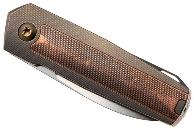 Immagine per Ansø of Denmark Arn Front Flipper AD-ARN-COP Stonewashed RWL34, Bronze Titanium, Copper Inlay, coltello da tasca, Jens Ansø design