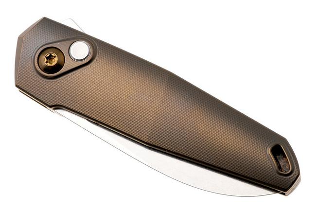 Bild für Ansø of Denmark Aros 2.0, ARO-AMB-AMB-BRZ, Stonewashed RWL34, Amber Titanium, Amber Hardware, Bronze Backspacer, Taschenmesser, Jens Ansø Design