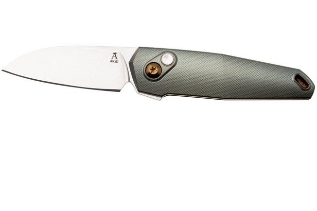 Bild für Ansø of Denmark Aros 2.0, ARO-CUP-AMB-BRZ, Stonewashed RWL34, Cuprum Titanium, Amber Hardware, Bronze Backspacer, Taschenmesser, Jens Ansø Design