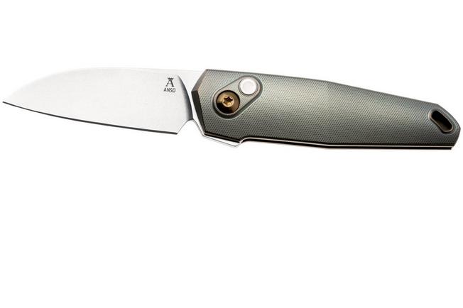 Bild für Ansø of Denmark Aros 2.0, ARO-CUP-AMB-TI, Stonewashed RWL34, Cuprum Titanium, Amber Hardware, Titanium Backspacer, Taschenmesser, Jens Ansø Design