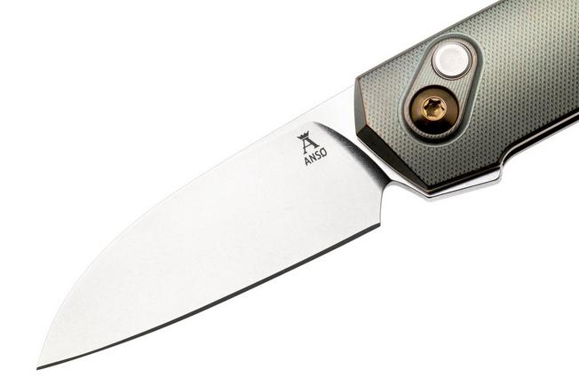 Bild für Ansø of Denmark Aros 2.0, ARO-CUP-AMB-TI, Stonewashed RWL34, Cuprum Titanium, Amber Hardware, Titanium Backspacer, Taschenmesser, Jens Ansø Design