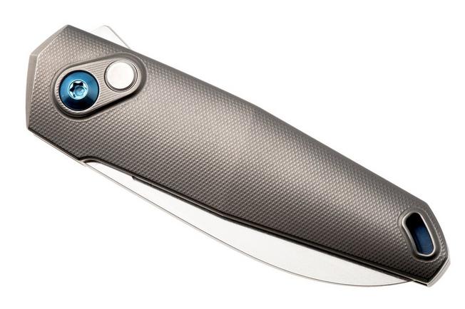 Bild für Ansø of Denmark Aros 2.0, ARO-GRY-BLU-TI, Stonewashed RWL34, Grey Titanium, Blue Hardware, Titanium Backspacer, Taschenmesser, Jens Ansø Design