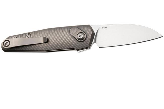 Afbeelding voor Ansø of Denmark Aros 2.0, ARO-GRY-SAT-BRZ, Stonewashed RWL34, Grey Titanium, Satin Hardware, Bronze Backspacer, zakmes, Jens Ansø design