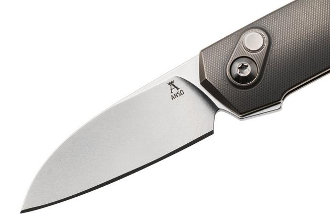 Afbeelding voor Ansø of Denmark Aros 2.0, ARO-GRY-SAT-BRZ, Stonewashed RWL34, Grey Titanium, Satin Hardware, Bronze Backspacer, zakmes, Jens Ansø design