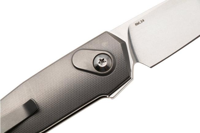 Image pour Ansø of Denmark Aros 2.0, ARO-GRY-SAT-TI, Stonewashed RWL34, Grey Titanium, Satin Hardware, Titanium Backspacer, couteau de poche, Jens Ansø design