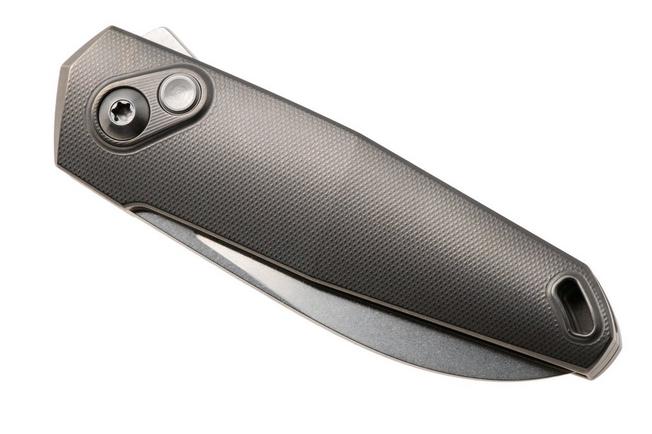 Image pour Ansø of Denmark Aros 2.0, ARO-GRY-SAT-TI, Stonewashed RWL34, Grey Titanium, Satin Hardware, Titanium Backspacer, couteau de poche, Jens Ansø design