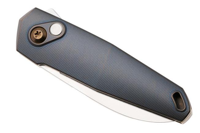 Afbeelding voor Ansø of Denmark Aros 2.0, ARO-KOB-AMB-TI, Stonewashed RWL34, Kobolt Titanium, Amber Hardware, Titanium Backspacer, zakmes, Jens Ansø design