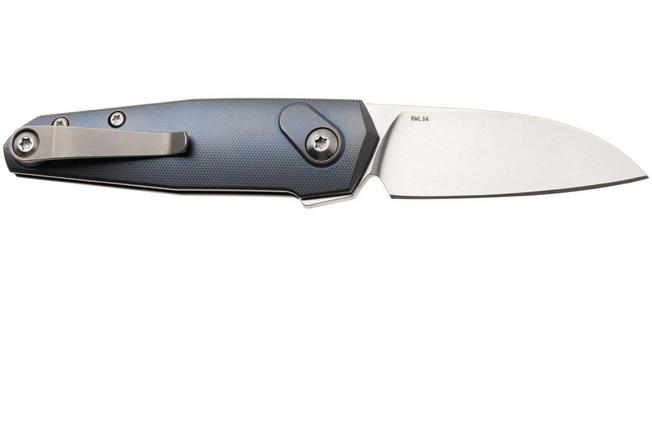 Image pour Ansø of Denmark Aros 2.0, ARO-KOB-SAT-BRZ, Stonewashed RWL34, Kobolt Titanium, Satin Hardware, Bronze Backspacer, couteau de poche, Jens Ansø design