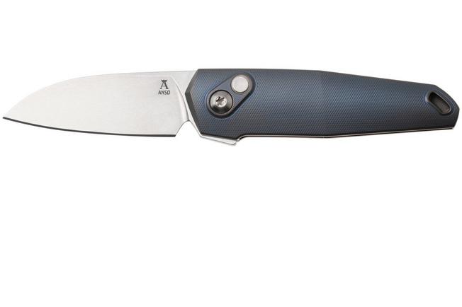 Image pour Ansø of Denmark Aros 2.0, ARO-KOB-SAT-TI, Stonewashed RWL34, Kobolt Titanium, Satin Hardware, Titanium Backspacer, couteau de poche, Jens Ansø design
