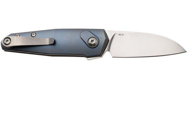 Image pour Ansø of Denmark Aros 2.0, ARO-KOB-SAT-TI, Stonewashed RWL34, Kobolt Titanium, Satin Hardware, Titanium Backspacer, couteau de poche, Jens Ansø design