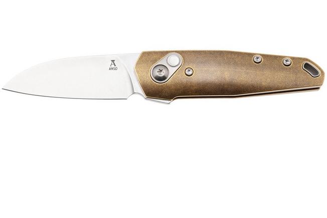 Afbeelding voor Ansø of Denmark Aros AROS-BR-ST, Stonewashed RWL34, Brass zakmes, Jens Ansø design