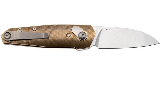 Afbeelding voor Ansø of Denmark Aros AROS-BR-ST, Stonewashed RWL34, Brass zakmes, Jens Ansø design