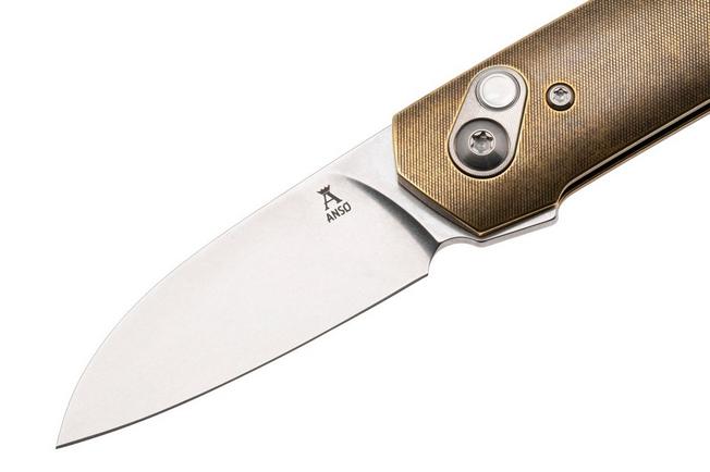 Afbeelding voor Ansø of Denmark Aros AROS-BR-ST, Stonewashed RWL34, Brass zakmes, Jens Ansø design