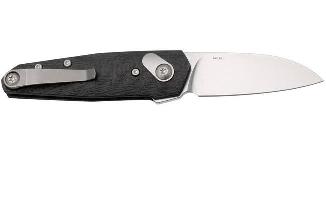 Afbeelding voor Ansø of Denmark Aros AROS-CF, Stonewashed RWL34, Black Carbon Fiber zakmes, Jens Ansø design