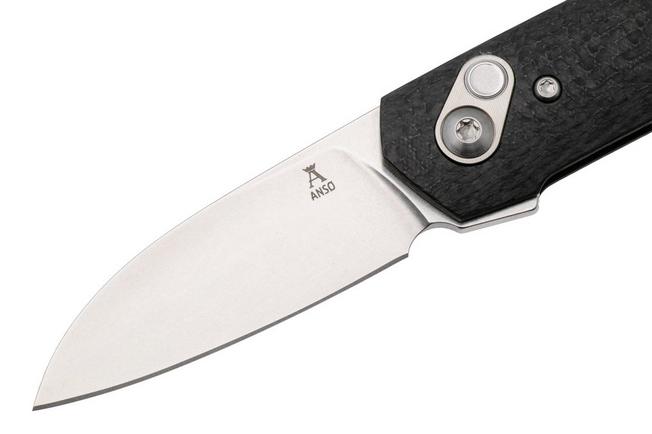 Afbeelding voor Ansø of Denmark Aros AROS-CF, Stonewashed RWL34, Black Carbon Fiber zakmes, Jens Ansø design