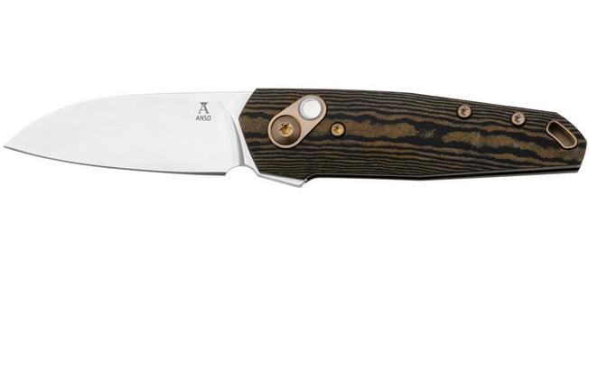 Afbeelding voor Ansø of Denmark Aros AROS-RLB, Stonewashed RWL34, Black/Brown Richlite zakmes, Jens Ansø design