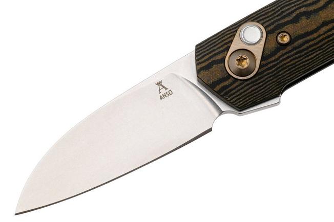 Afbeelding voor Ansø of Denmark Aros AROS-RLB, Stonewashed RWL34, Black/Brown Richlite zakmes, Jens Ansø design