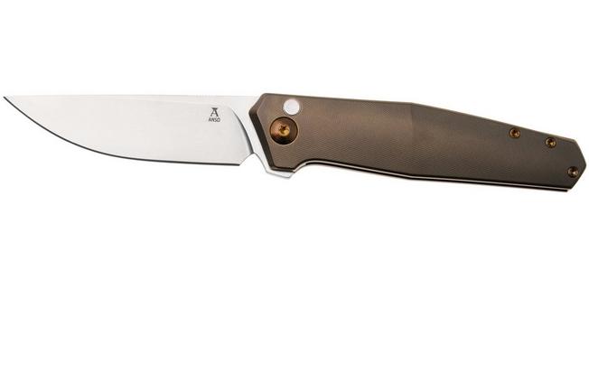 Afbeelding voor Ansø of Denmark Toko TOK-AMB-AMB-BRZ, Stonewashed RWL34, Amber Titanium, Amber Hardware, Bronze Backspacer, zakmes, Jens Ansø design