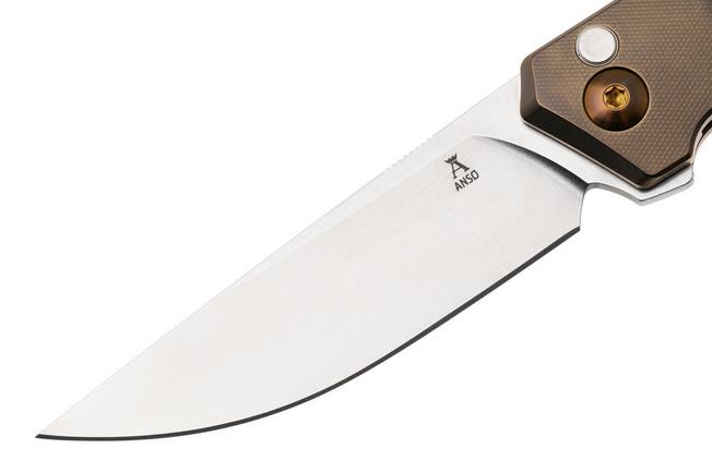 Afbeelding voor Ansø of Denmark Toko TOK-AMB-AMB-BRZ, Stonewashed RWL34, Amber Titanium, Amber Hardware, Bronze Backspacer, zakmes, Jens Ansø design