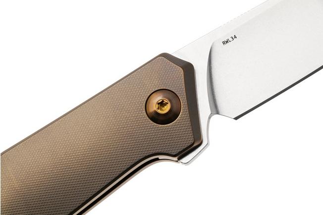 Afbeelding voor Ansø of Denmark Toko TOK-AMB-AMB-BRZ, Stonewashed RWL34, Amber Titanium, Amber Hardware, Bronze Backspacer, zakmes, Jens Ansø design