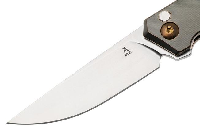 Afbeelding voor Ansø of Denmark Toko TOK-CUP-AMB-ZIR, Stonewashed RWL34, Cuprum Titanium, Amber Hardware, Zirconium Backspacer, zakmes, Jens Ansø design
