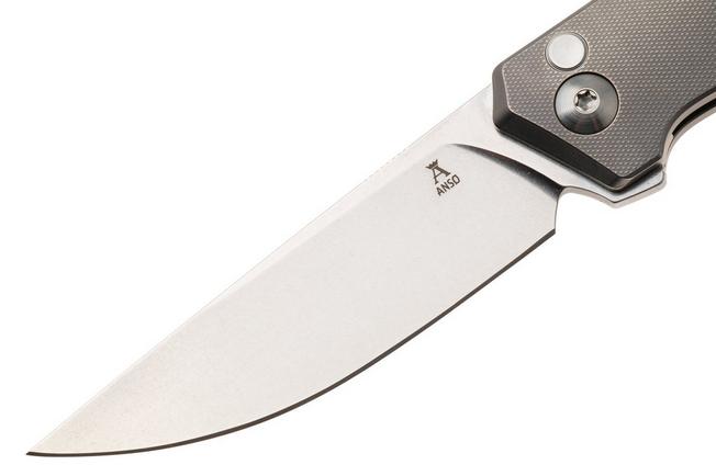 Image for Ansø of Denmark Toko TOK-GRY-SAT-BRZ, Stonewashed RWL34, Grey Titanium, Satin Hardware, Bronze Backspacer, pocket knife, Jens Ansø design