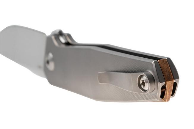 Image for Ansø of Denmark Toko TOK-GRY-SAT-BRZ, Stonewashed RWL34, Grey Titanium, Satin Hardware, Bronze Backspacer, pocket knife, Jens Ansø design