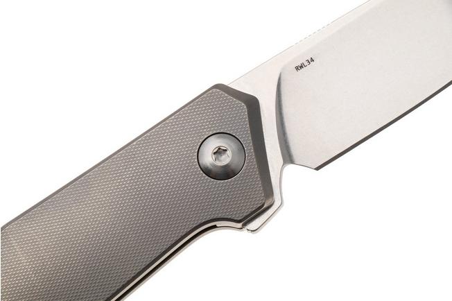 Image for Ansø of Denmark Toko TOK-GRY-SAT-BRZ, Stonewashed RWL34, Grey Titanium, Satin Hardware, Bronze Backspacer, pocket knife, Jens Ansø design