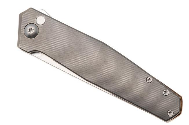 Image for Ansø of Denmark Toko TOK-GRY-SAT-BRZ, Stonewashed RWL34, Grey Titanium, Satin Hardware, Bronze Backspacer, pocket knife, Jens Ansø design