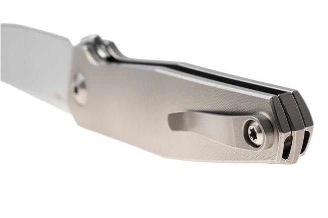 Afbeelding voor Ansø of Denmark Toko TOK-GRY-SAT-TI, Stonewashed RWL34, Grey Titanium, Grey Hardware, Titanium Backspacer, zakmes, Jens Ansø design