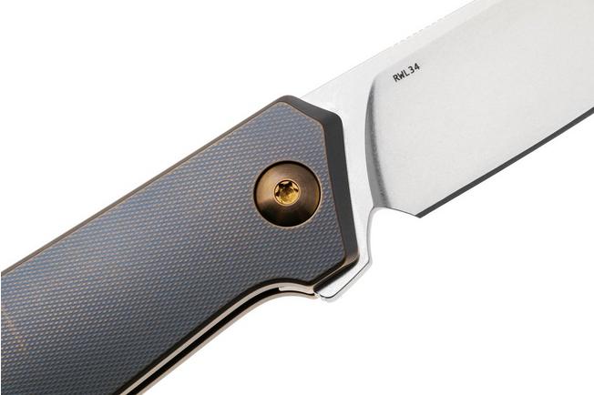 Afbeelding voor Ansø of Denmark Toko TOK-KOB-AMB-BRZ, Stonewashed RWL34, Kobolt Titanium, Amber Hardware, Bronze Backspacer, zakmes, Jens Ansø design