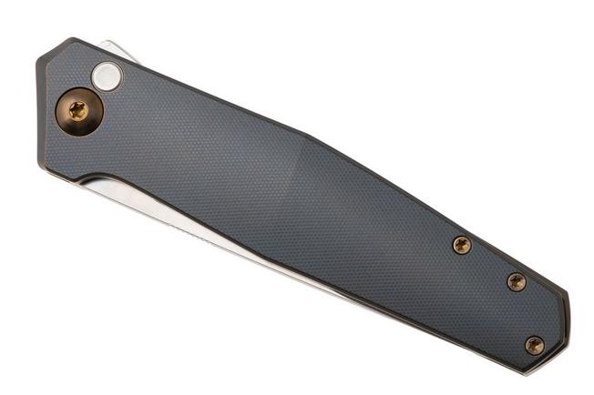 Image for Ansø of Denmark Toko TOK-KOB-AMB-TI, Stonewashed RWL34, Kobolt Titanium, Amber Hardware, Titanium Backspacer, pocket knife, Jens Ansø design