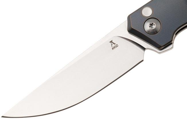 Image for Ansø of Denmark Toko TOK-KOB-SAT-BRZ, Stonewashed RWL34, Kobolt Titanium, Satin Hardware, Bronze Backspacer, pocket knife, Jens Ansø design