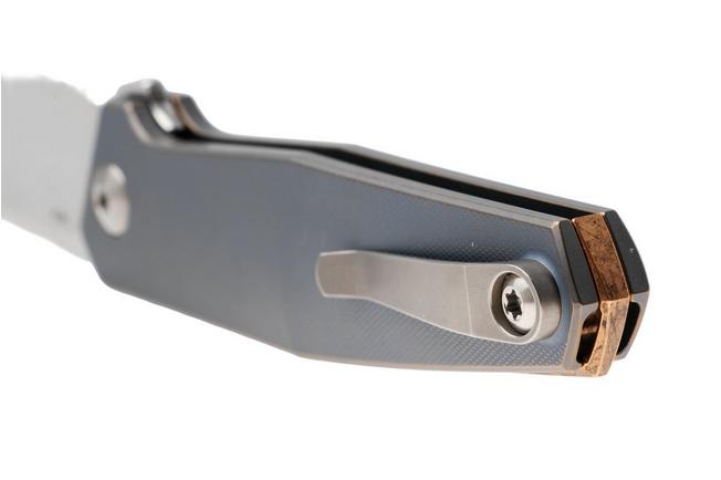 Image for Ansø of Denmark Toko TOK-KOB-SAT-BRZ, Stonewashed RWL34, Kobolt Titanium, Satin Hardware, Bronze Backspacer, pocket knife, Jens Ansø design