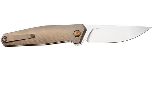 Afbeelding voor Ansø of Denmark Toko TOKO-AM-AM, Stonewashed RWL34, Amber Titanium zakmes, Jens Ansø design