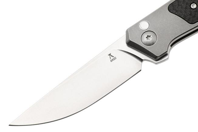 Image for Ansø of Denmark Toko TOKO-CF-ZS, Stonewashed RWL34, Amber Titanium, Carbon Fiber Inlay, Zirconium Hardware pocket knife, Jens Ansø design