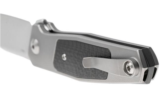 Image for Ansø of Denmark Toko TOKO-CF-ZS, Stonewashed RWL34, Amber Titanium, Carbon Fiber Inlay, Zirconium Hardware pocket knife, Jens Ansø design