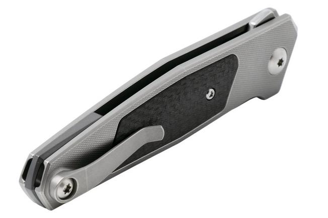 Image for Ansø of Denmark Toko TOKO-CF-ZS, Stonewashed RWL34, Amber Titanium, Carbon Fiber Inlay, Zirconium Hardware pocket knife, Jens Ansø design