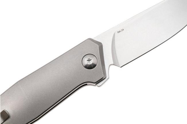 Afbeelding voor Ansø of Denmark Toko TOKO-GR-ST, Stonewashed RWL34, Grey Titanium zakmes, Jens Ansø design